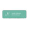 AQUA BLUE Textured Wedding Monogram Address Label