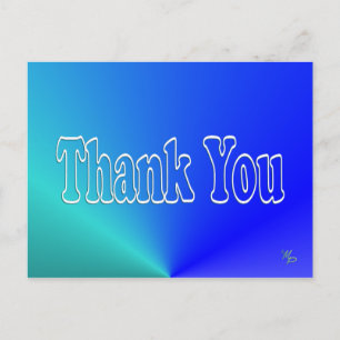 Aqua-Blue Thank You -blank Postcard