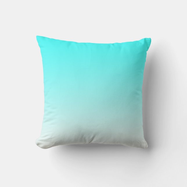 Aqua Blue to White Gradient Cushion (Front)