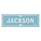 Aqua blue traditional custom street name