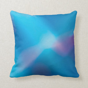 Aqua Blue Violet Glowing Light #1 Abstract Cushion