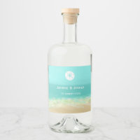 Aqua blue water/painted beach seashore wedding