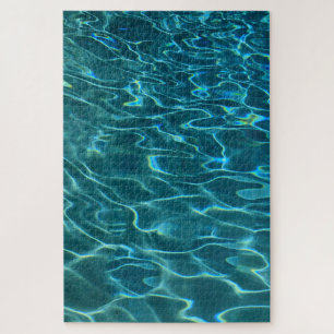Aqua Blue Water Pattern Jigsaw Puzzle