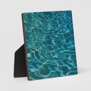 Aqua Blue Water Pattern, rippling ocean waves Plaque