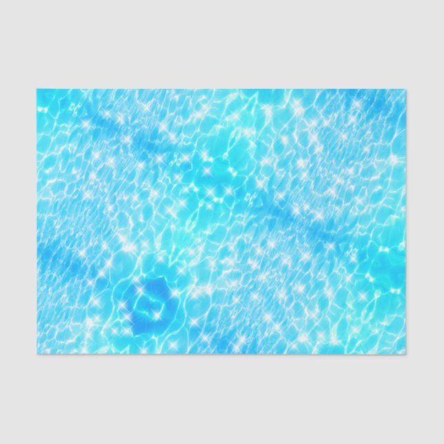 Aqua blue water ripples water textures cool modern tissue paper (Front)