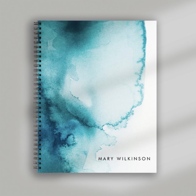 Aqua Blue Watercolor Background Notebook (Aqua Blue Watercolor Background Notebook)