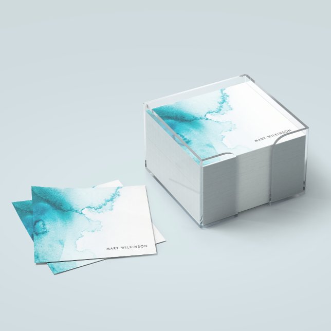 Aqua Blue Watercolor Background Post-it Notes (Aqua Blue Watercolor Background Post-it Notes)