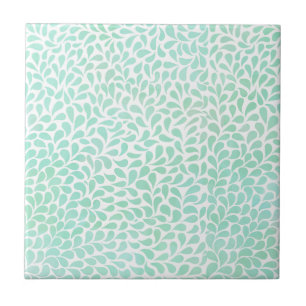 Aqua blue watercolor drops ceramic tile