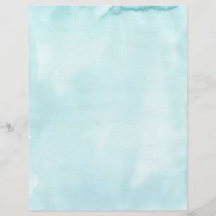 Aqua Blue Watercolor Painted Paper