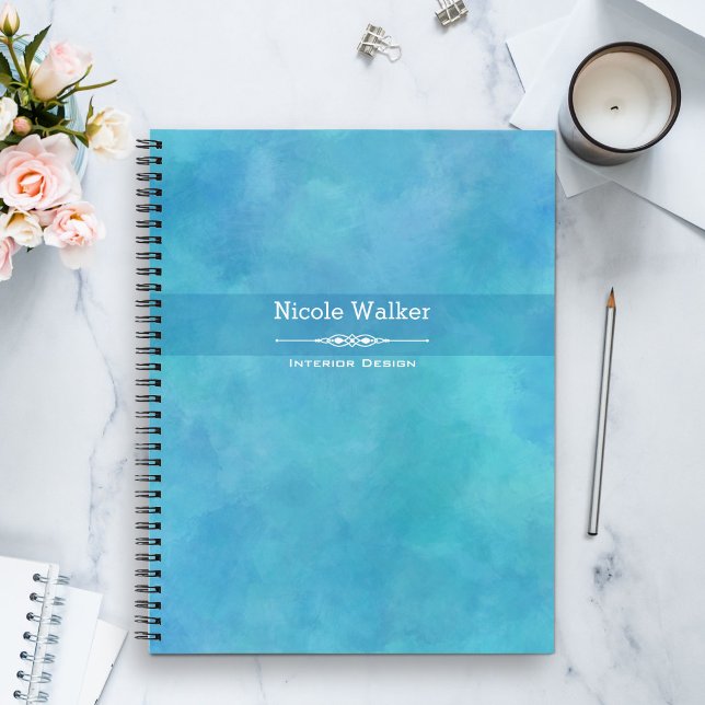 Aqua Blue Watercolor Personalised Notebook (Creator Uploaded)