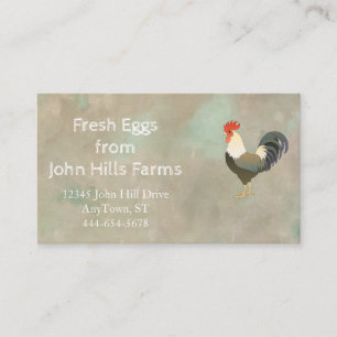 Aqua Blue Watercolor Rooster Silhouette Chevron Bu Business Card