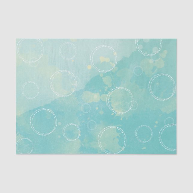 Aqua Blue Watercolor Tissue Paper (Front)