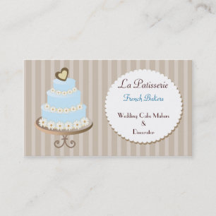 aqua blue  Wedding Cakemakers business Cards