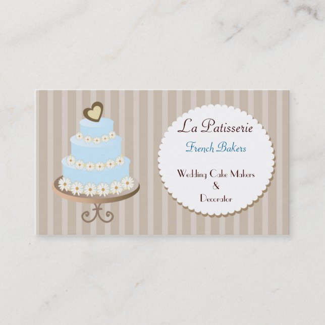 aqua blue  Wedding Cakemakers business Cards (Front)