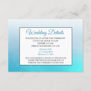 Aqua Blue Wedding Details Card