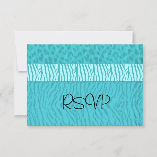 Aqua Blue Wedding RSVP (Front)