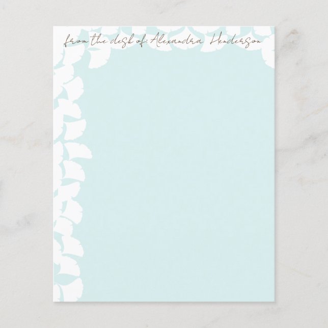 Aqua Blue White Ginkgo Leaf Flyer (Front)