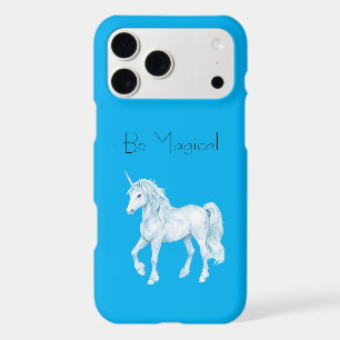 Aqua Blue White Unicorn Be Magical