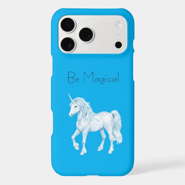 Aqua Blue White Unicorn Be Magical (Back)