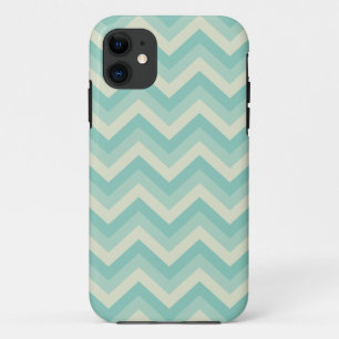 Aqua Blue Zigzag Pattern iPhone 11 Case