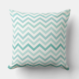 Aqua Blue Zigzag Pattern – Modern Minimalist   Cushion