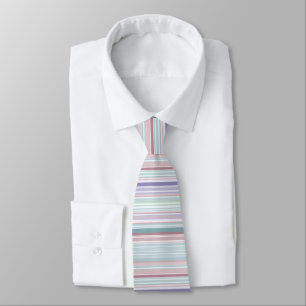 Aqua, Blush and Lavender Stripes Tie