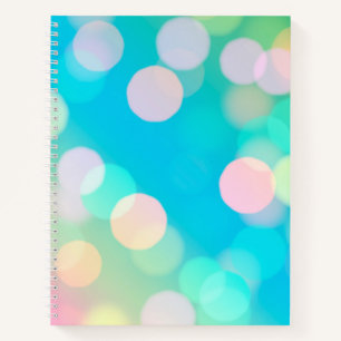 Aqua Bokeh Bullet Journal / Lined Notebook