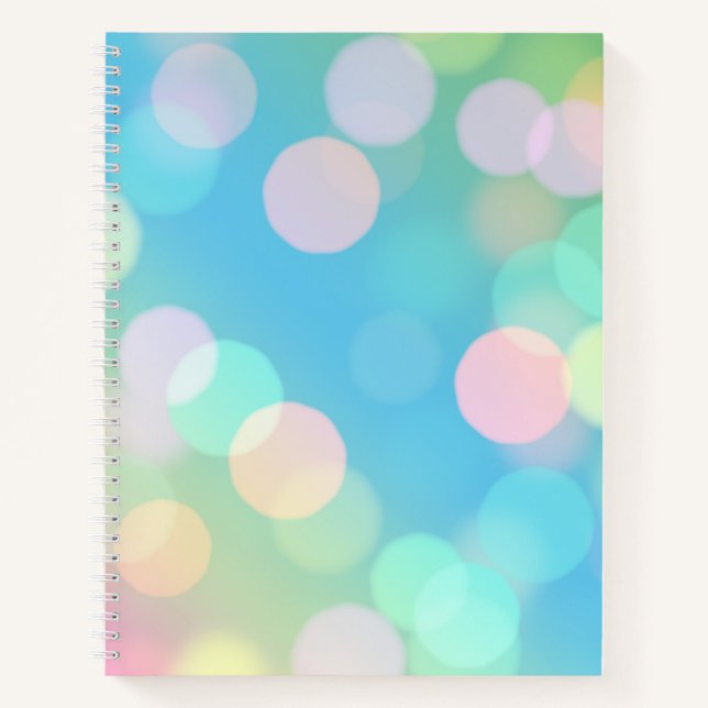 Aqua Bokeh Bullet Journal / Lined Notebook (Front)