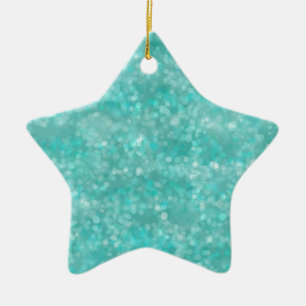 Aqua Bokeh Ceramic Tree Decoration