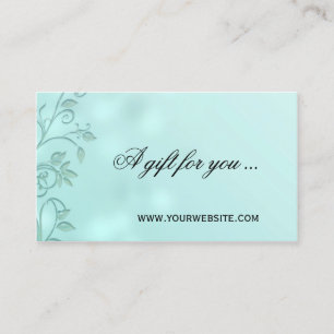 Aqua Bokeh Floral Swirl Gift Certificate Template