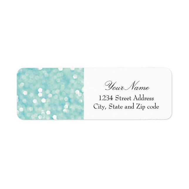 Aqua Bokeh Glitter Sparkles (Front)