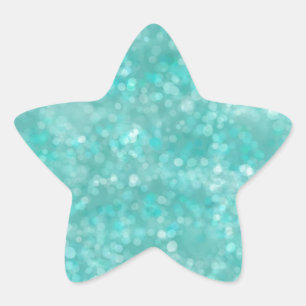 Aqua Bokeh Star Sticker