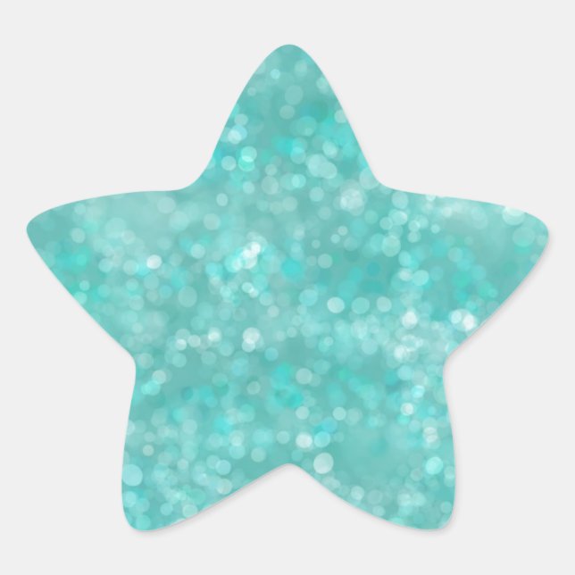 Aqua Bokeh Star Sticker (Front)