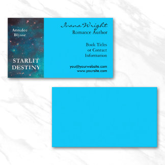 Aqua Book Cover Author Business Card