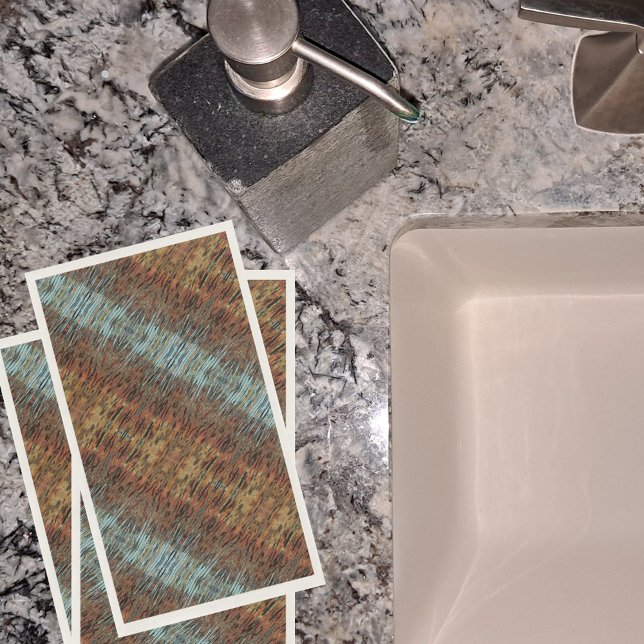 Aqua Brown and Orange Abstract Napkin (Creator Uploaded)
