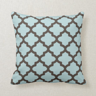 Aqua Brown Pattern Pillow