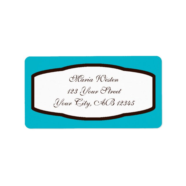 Aqua Brown & White Address Labels (Front)