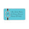 Aqua, Brown, White Monogrammed Address Label