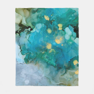 Aqua Brume I Fleece Blanket
