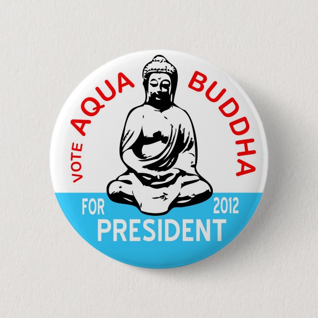 Aqua Buddha Button (Front)