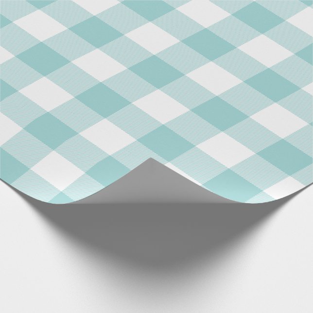 Aqua Buffalo Check Pattern Wrapping Paper (Corner)