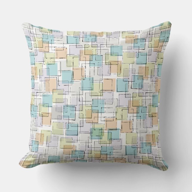 Aqua Building Blocks Blanket Cushion (Front)