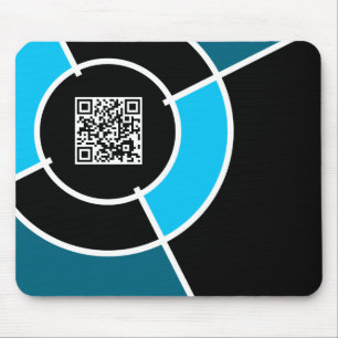 aqua bullseye QR code Mouse Mat