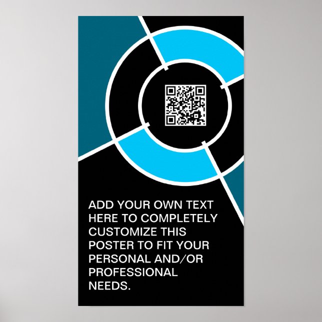 aqua bullseye QR code Poster (Front)