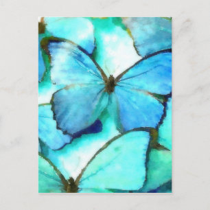 Aqua Butterflies Postcard