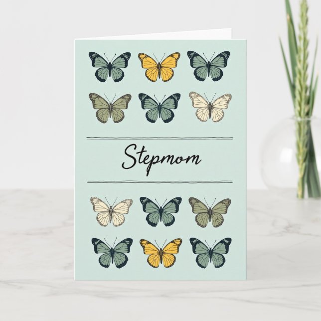 Aqua Butterfly Stepmom Card (Front)