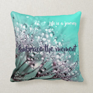 Aqua Cactus Bonsai Life Is A Journey Pillow