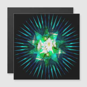 Aqua Cactus Flower Kaleidoscope Effect, 