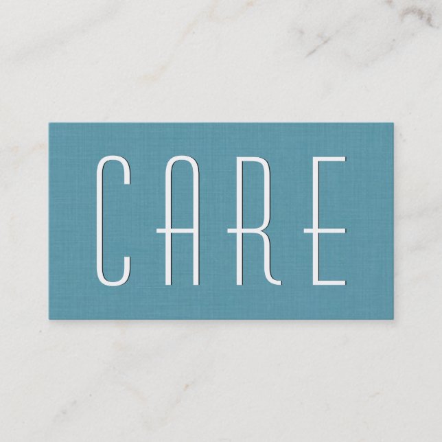 Aqua CAREGIVER Simple Style V41 Business Card (Front)