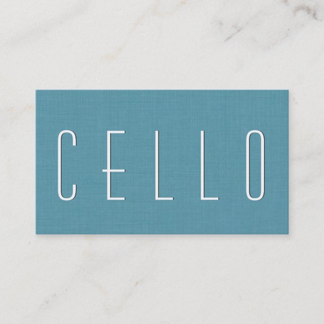 Aqua CELLO TEACHER Simple Style V53C Business Card (Front)